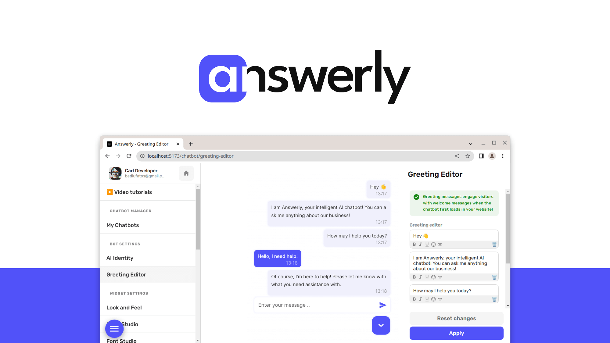 Answerly – AI-powered customer support