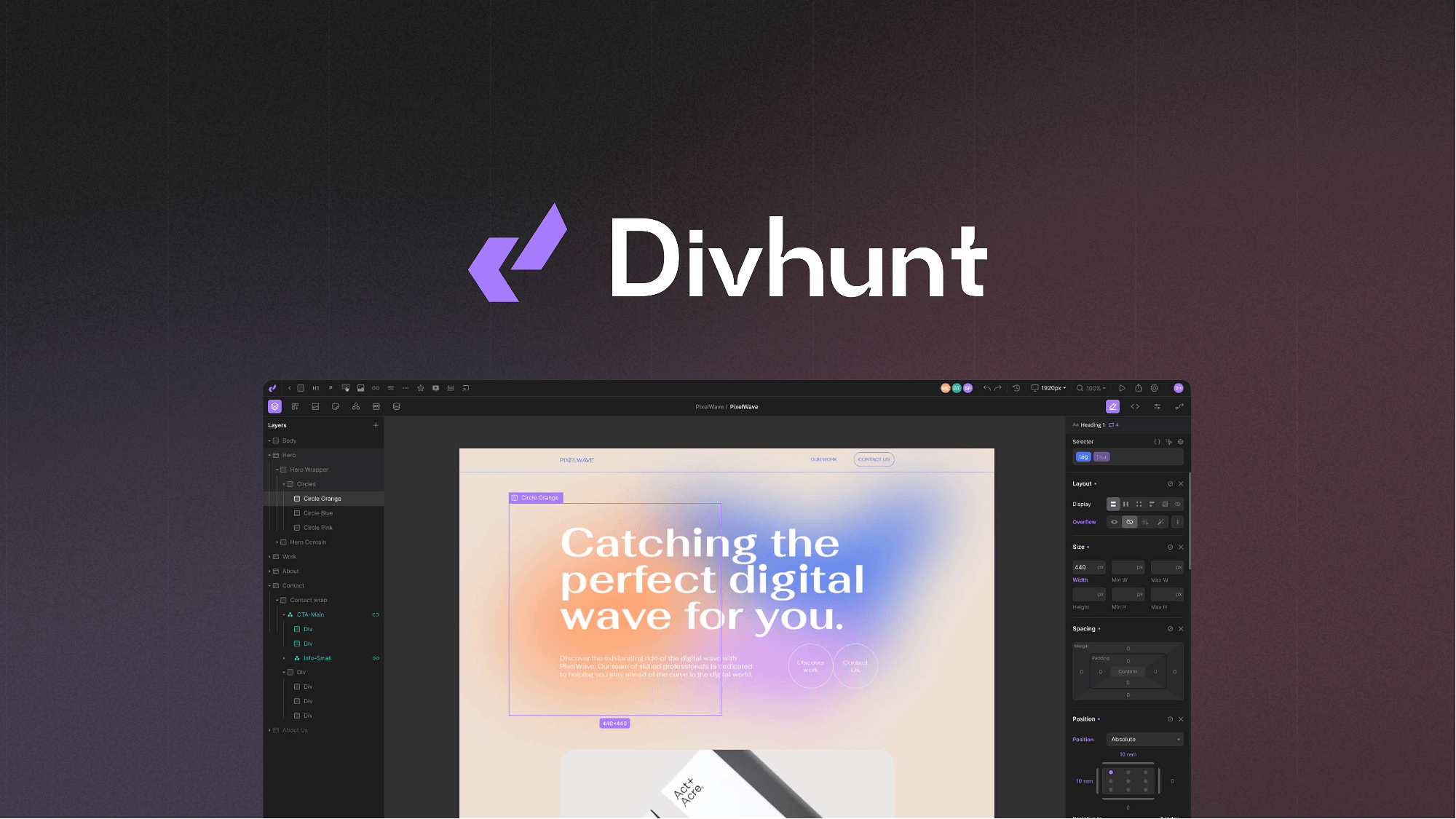 Divhunt – Build powerful, no-code websites